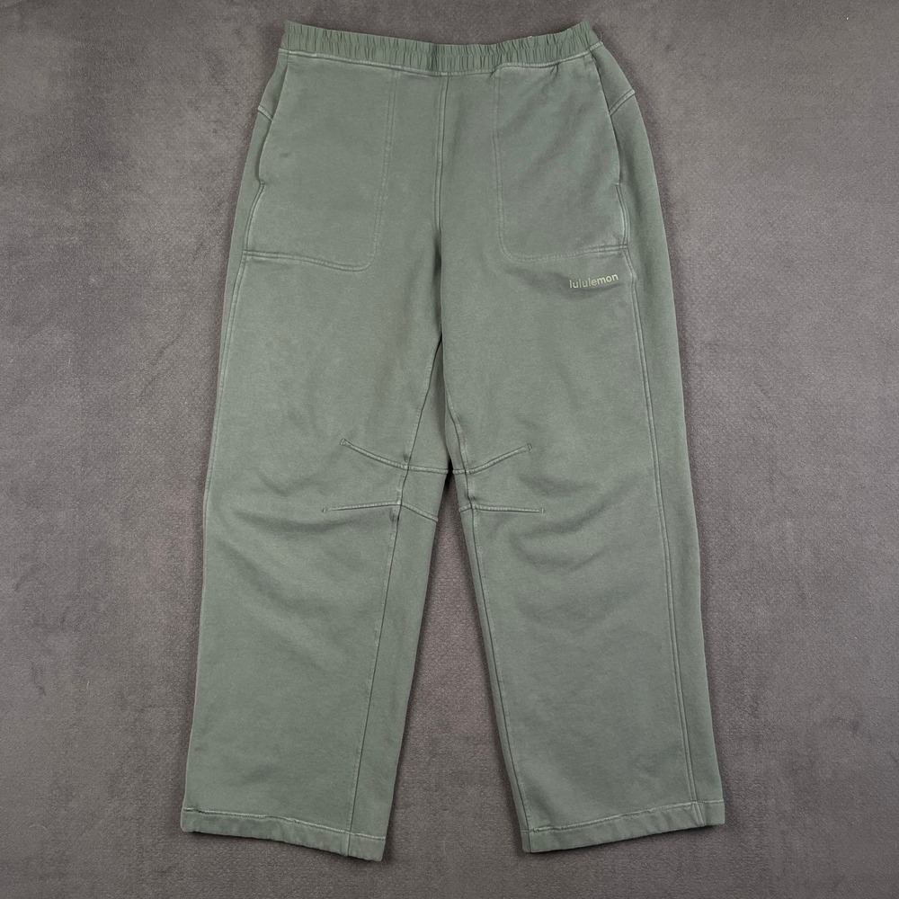 Lululemon Loungeful Sweatpant Womens Large Green Classic Fit High Rise Relaxed